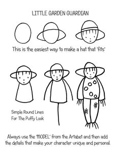 how to draw a hat how to draw a scarecrow