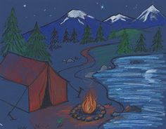 creator s joy campfire drawing project campfire drawing landscape art lessons middle school art