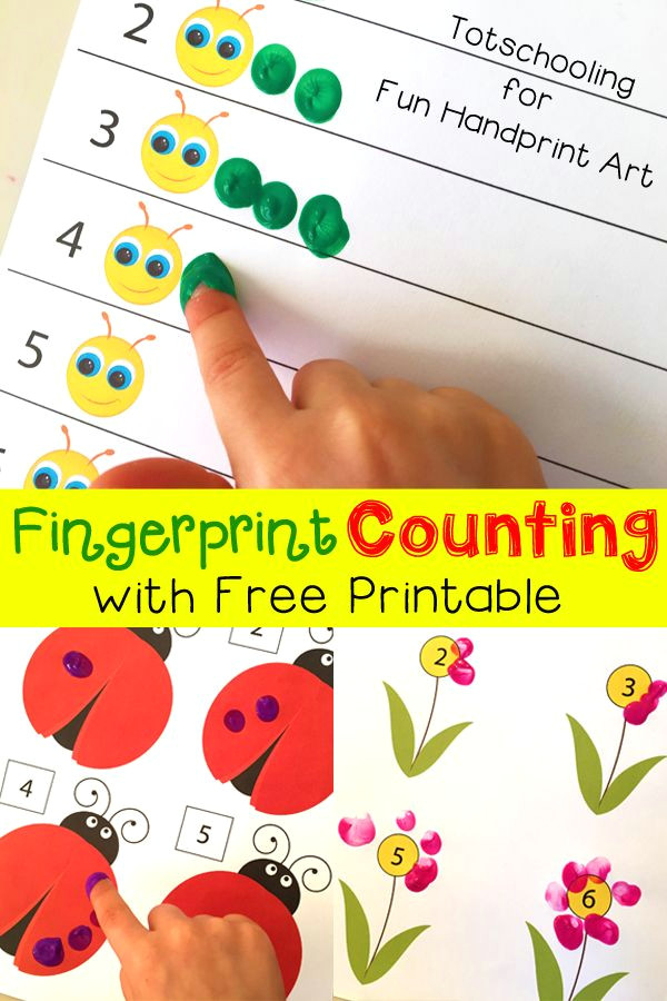 free printable for spring fingerprint counting activity for adorable math fun with kids