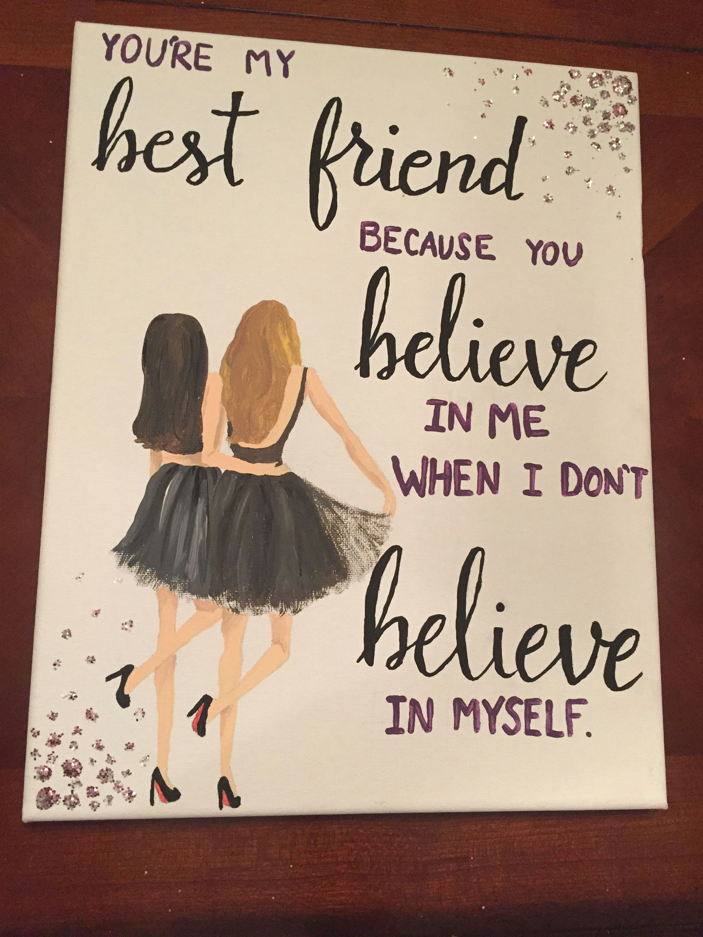 canvas for best friend quote painting diy