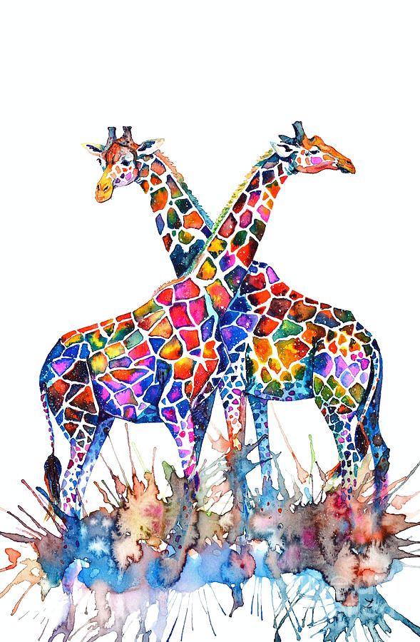 giraffes painting