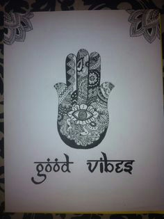 good vibes hamsa hand sharpie art i could totally see this being a cool tattoo