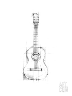 guitar sketch art print by ethan harper at art com