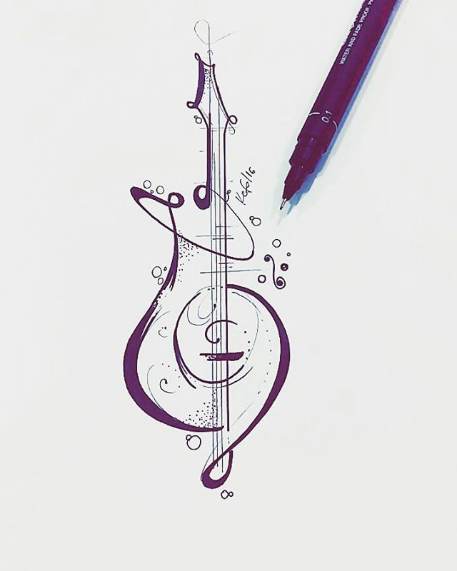 Drawing Ideas Guitar Desenho Desenvolvido Para Tatuagem Do toni Nosso Cliente De Jp