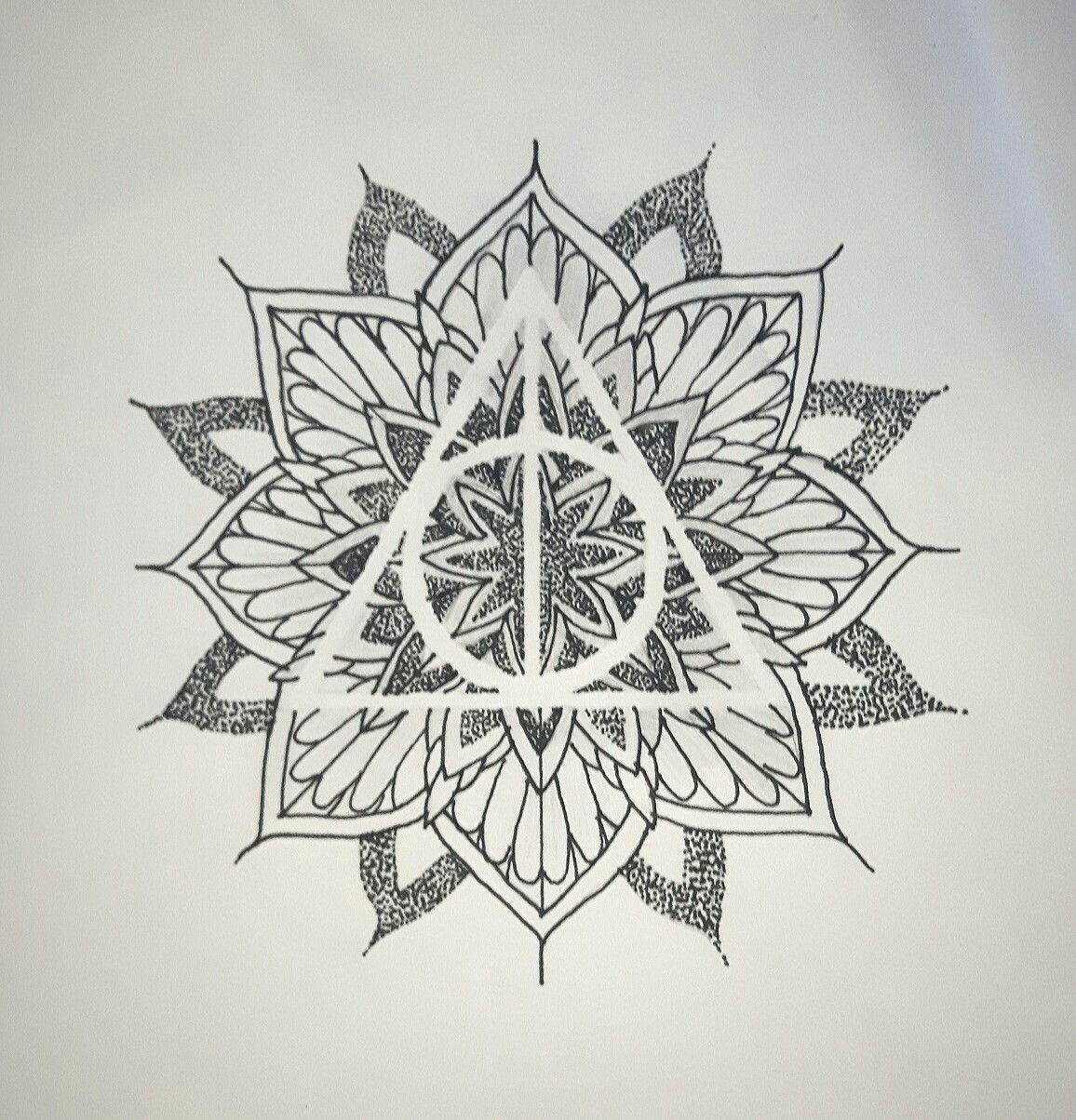 harry potter mandala tattoo idea deathly hallows