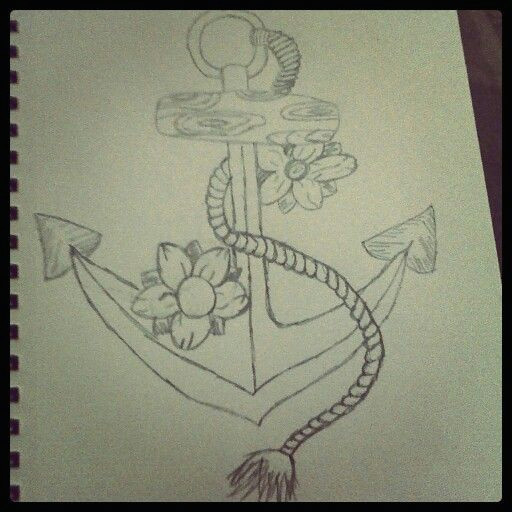 anchor drawing and flowers tattoos p pinterest anchor drawings drawings and anchor