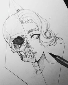 this is an interesting drawing but the skull is very wrong i d like