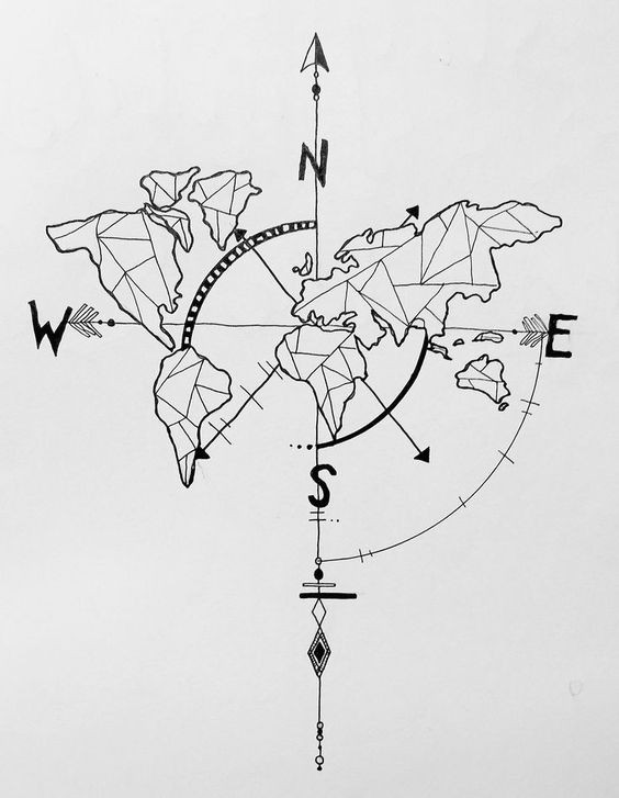 draw an epic geometric world map