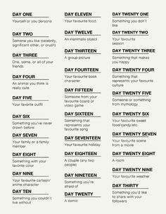 30 day challenge by sachinteng tumblr com drawing ideas list 500 drawing