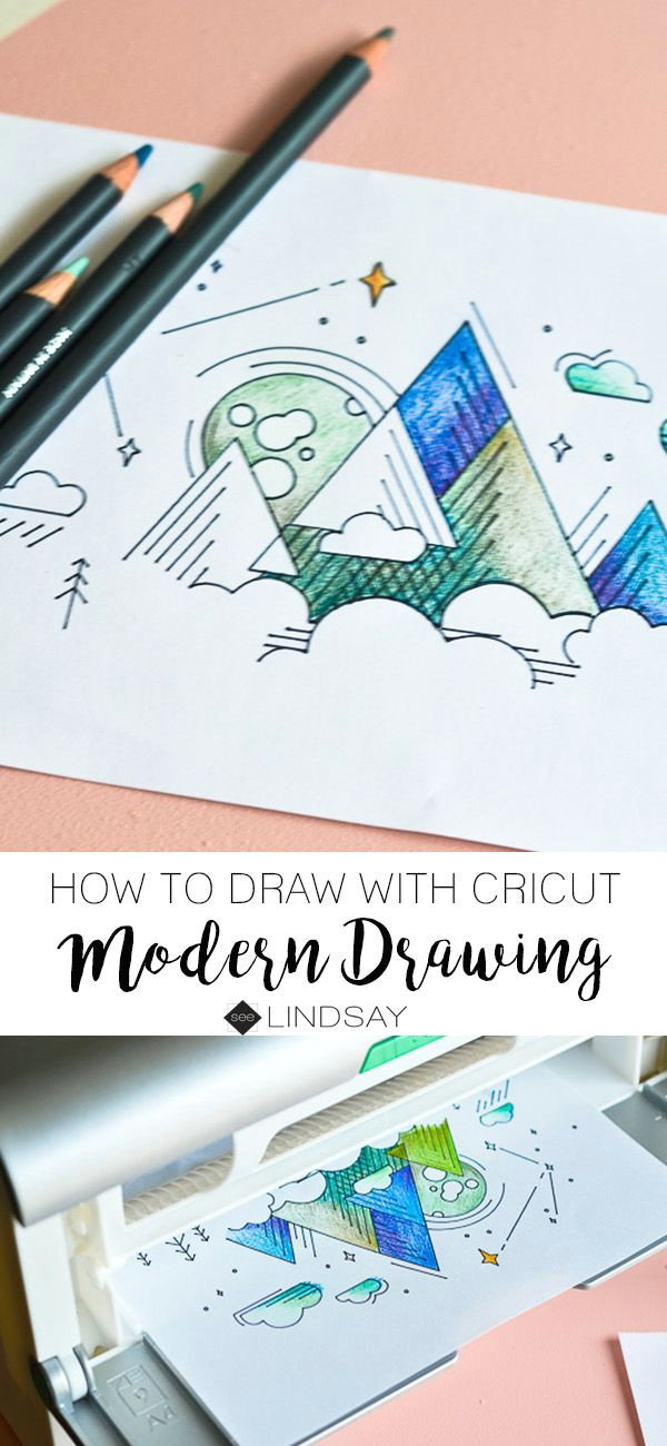 learn how to draw using your cricut explore or cricut maker and create this modern mountain art cricurmade derwent xyron cricut