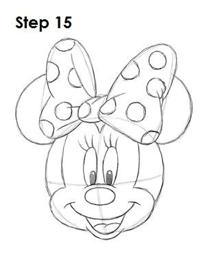 Drawing Ideas Mickey Mouse Draw Minnie Mouse Step 15 Disney Art Drawings Disney Drawings