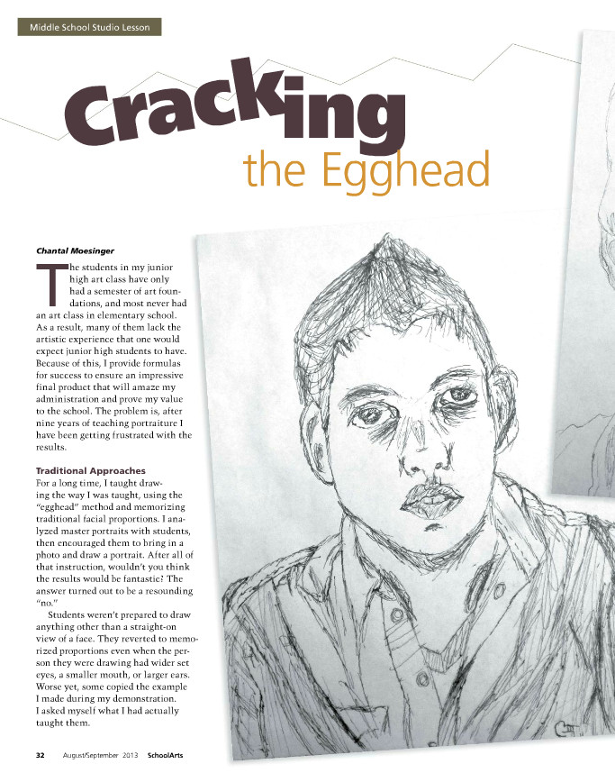 cracking the egghead middleschool arteducation arted portraiture portraits drawing