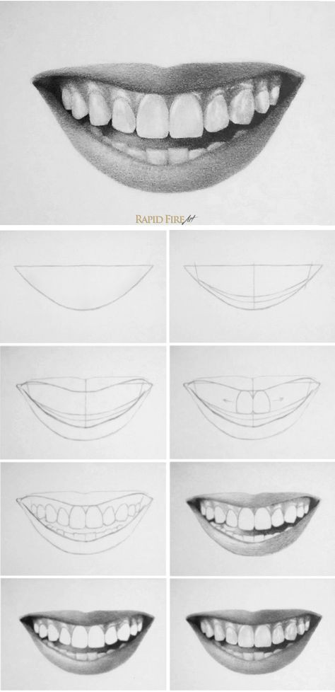 how to draw teeth and lips 7 easy steps drawing pinterest drawings teeth drawing and art
