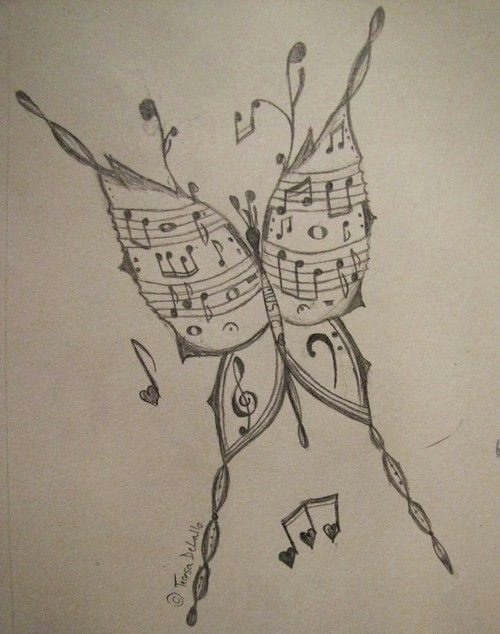 musical butterfly bioterfull butterfly music butterfly drawing cool art drawings cool sketches