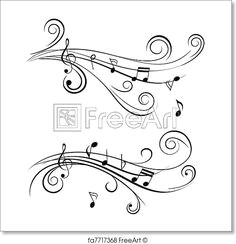 free art print of ornamental music notes