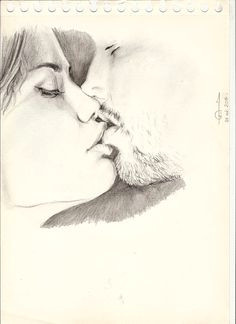 drawing of lovers couple love sexy kiss dessin art artwork pencils portrait sketch