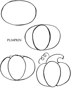 how to draw a pumpkin autumn free sample page from dover publications