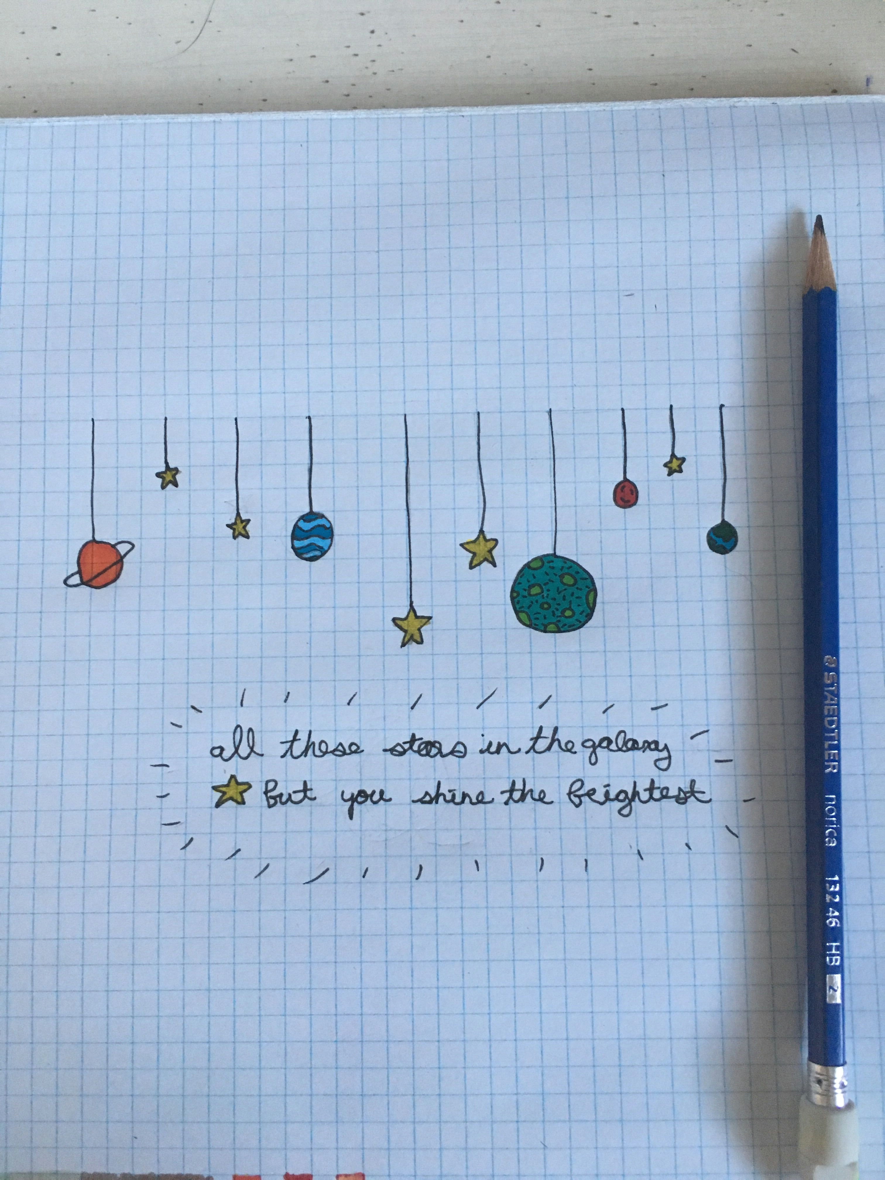i drew some planet and decided to add some words at the bottom i really