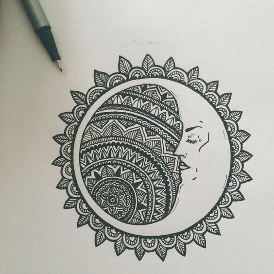 the moon resting in a mandala