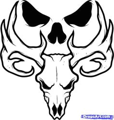 simple skull drawing deer skull drawing deer head tattoo deer skull tattoos