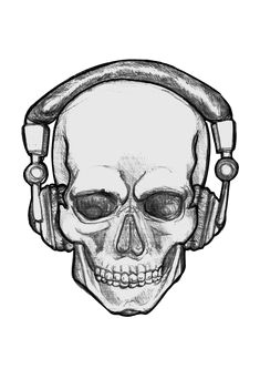 people with headphones drawing clipart best cool skull drawings skull sketch skeleton drawings