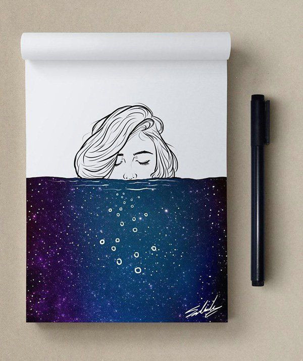 deep thoughts stars themed illustrations by muhammed salah
