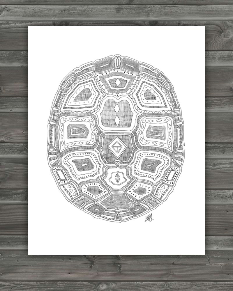 geometric turtle shell archival print pattern idea for needlework