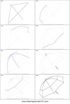 how to draw an umbrella printable drawing sheet by drawingtutorials101 com easy drawings doodle