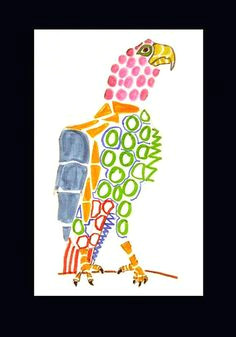 tracing paper with markers over a coloring book animal bird with shapes animal art projects