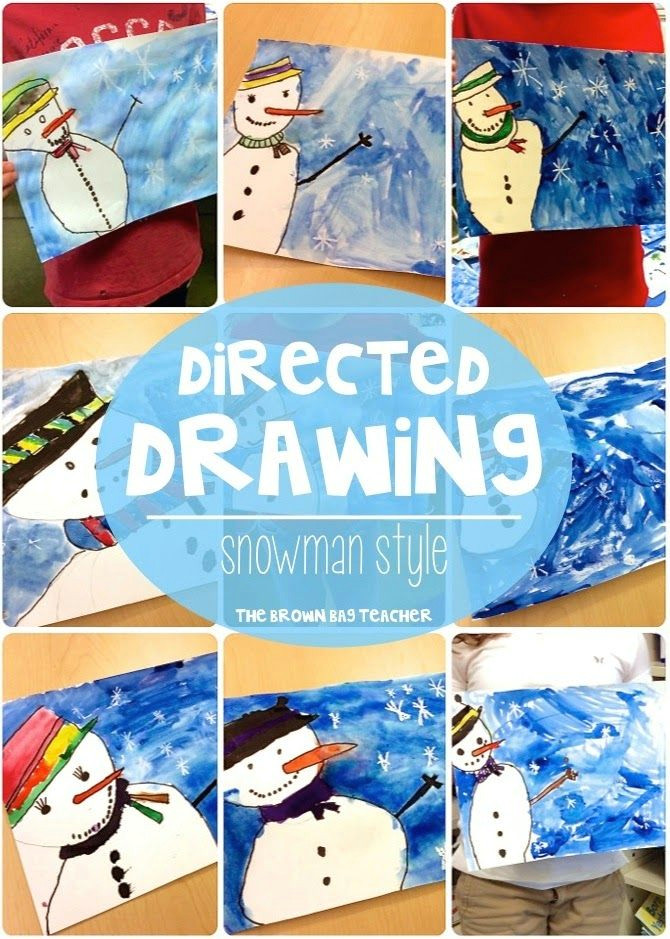 snowman directed drawings