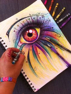 crayola eye drawing print signed by artist