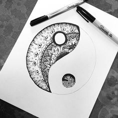 idea ying yang for zentangle practice i use sharpies and i love the depth and color i think that i could zentangle all day and never grow tired