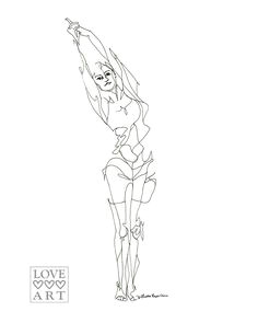 yoga line drawing of standing side stretch or half moon pose by loveheartsart on etsy pilates