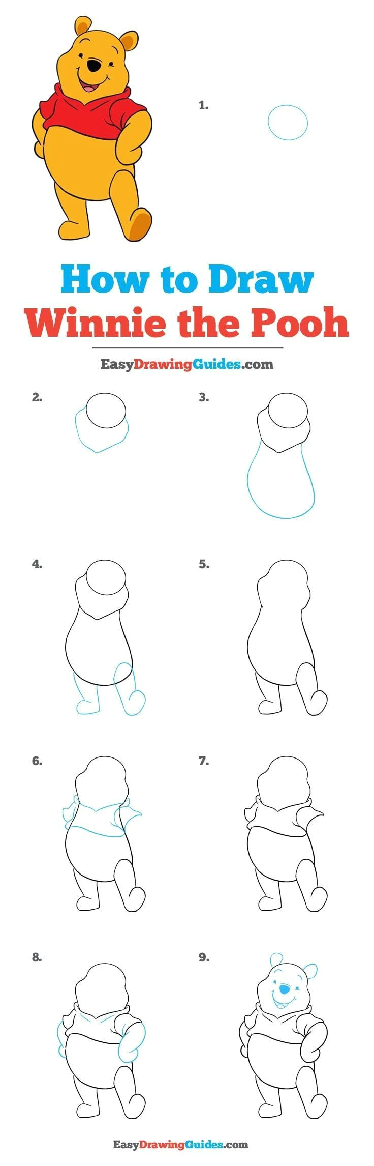 learn how to draw winnie the pooh easy step by step drawing tutorial