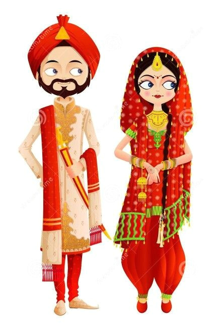 sikh wedding wedding couple cartoon bride and groom cartoon indian wedding cards sikh
