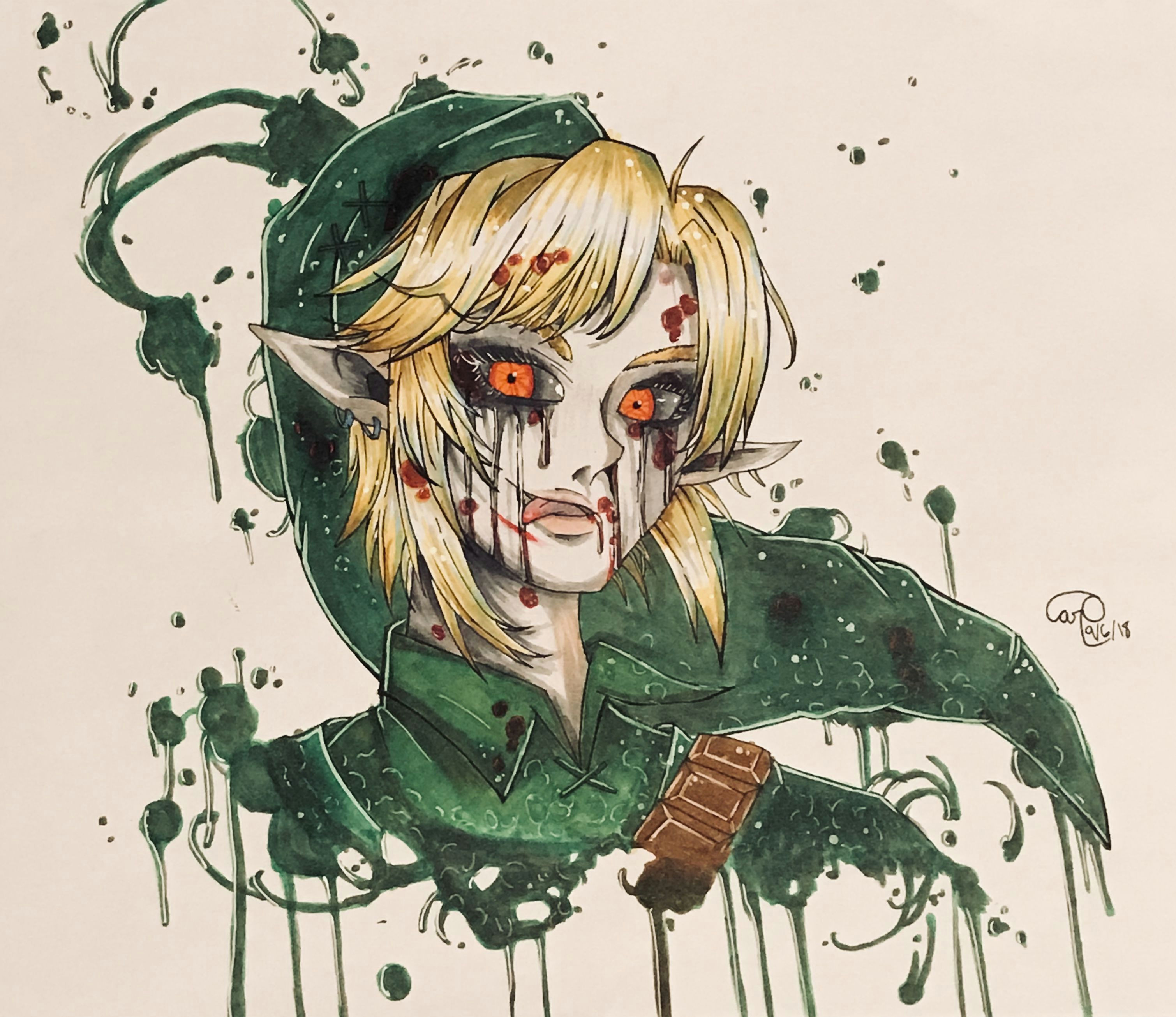 copic markers ben drowned original by jordan persegati redrawn by carson oliver