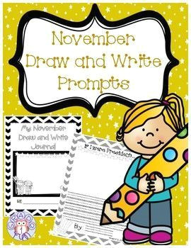 19 draw and write prompts for november includes cover page to make journal and blank pages