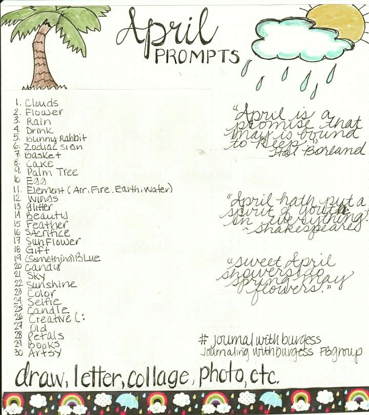 april journal prompts bulletjournal omnijournal journal journalingwithburgess journalwithburgess aprilprompts