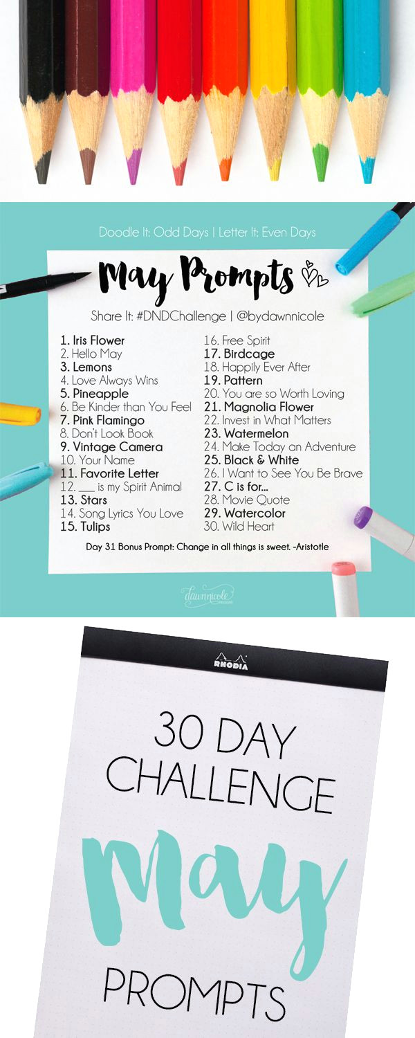 may challenge prompts join these free 30 day challenges on instagram to practice improve your art lettering skills dawnnicoledesigns com