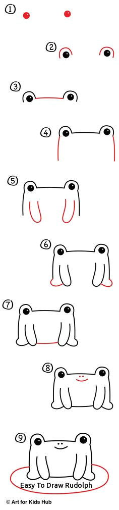 easy to draw rudolph how to draw rudolph art for kids hub pinterest of easy to