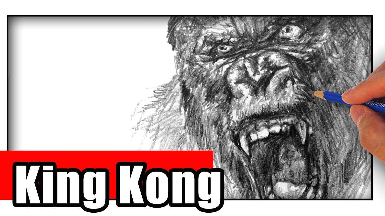how to draw king kong with pencil step by step