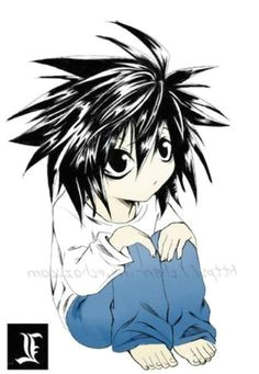 l lawliet my favorite death note character cute chibi kawaii chibi death note