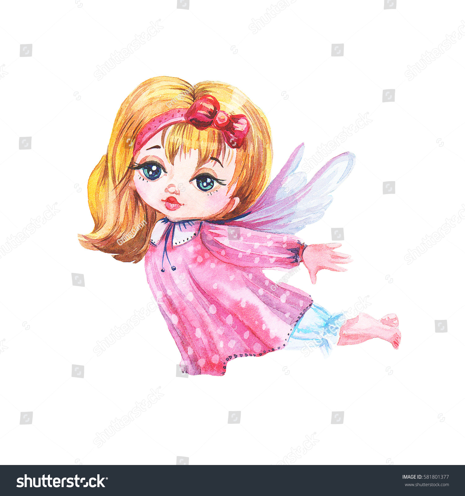 cheerful little girl fairy