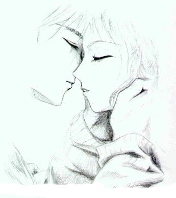 anime love kiss drawing google search