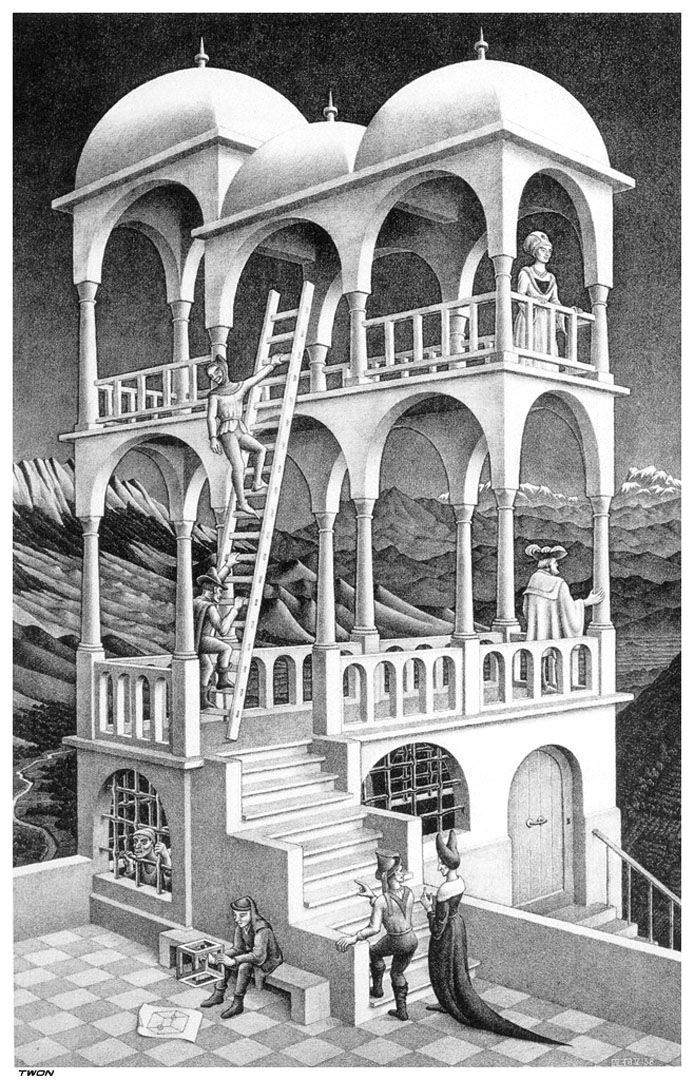 escher m optical illusion art belvedere a optical illusion m c escher art wallpaper picture