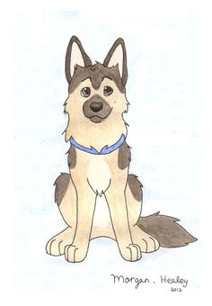 german shepherd dog drawingscartoon