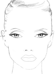 print blank makeup face chart sketch coloring page
