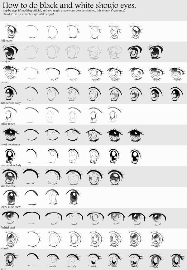 how to do black and white shoujo eyes step drawing anime eyes