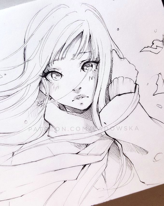 girl pencil drawing manga girl drawing drawing hair anime drawings sketches art