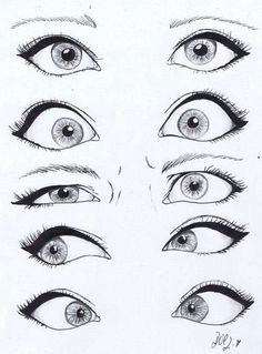 looking at drawings of eyes i like the cartoon style in which these are done